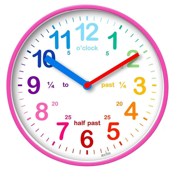 Acctim Kid's Time Teacher Wickford Pink Wall Clock 22520